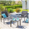 Salon de Jardin duo ou quatuor ELYN Bleu canard & graphite